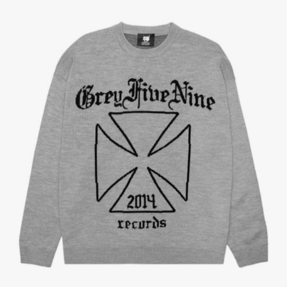 3287 NWT G59 2014 RECORDS KNITTED SWEATER GREY Sz XXXL